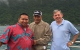 Ambassador Vogelsanger with the Hon. Lolo Matalasi Moliga, Governor of American Samoa (right), and the Hon. Ralph Torres, Governor of the Northern Mariana Islands ©FDFA